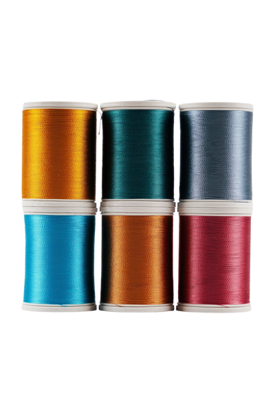 Sechs SULKY Rayon 40 Garnspulen des Sets MODERN COLOR in Türkis, Gold, Grau und Pink
