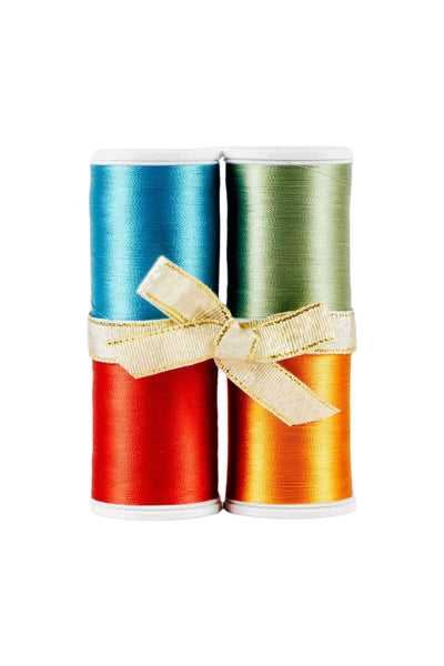 Vier SULKY Rayon 40 Garnspulen des Sets Happy mit dekorativer Schleife