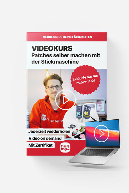 Videokurs Patches selber sticken mit der Stickmaschine