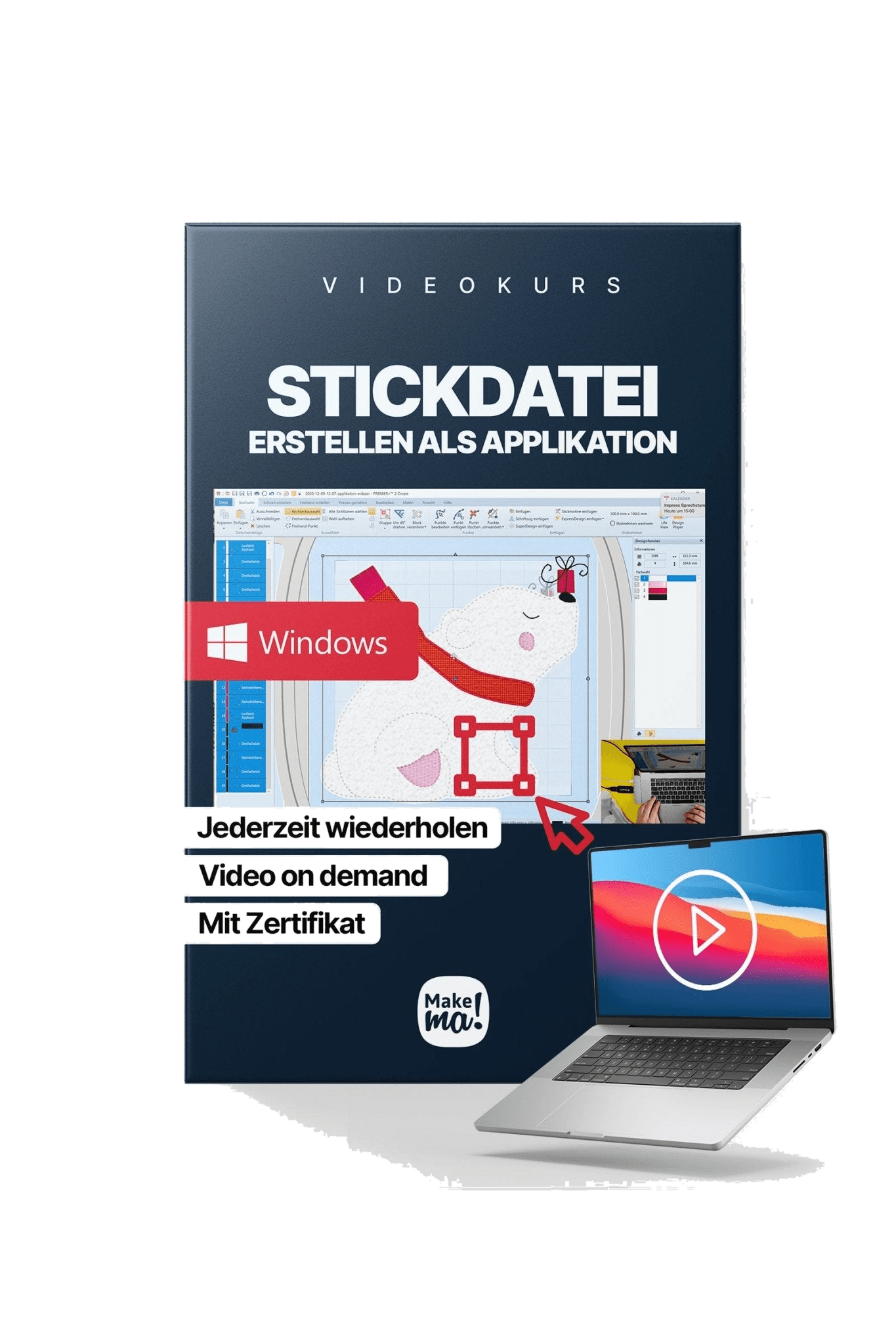 Videokurs: Stickdatei erstellen Applikation (WINDOWS PC) in product view