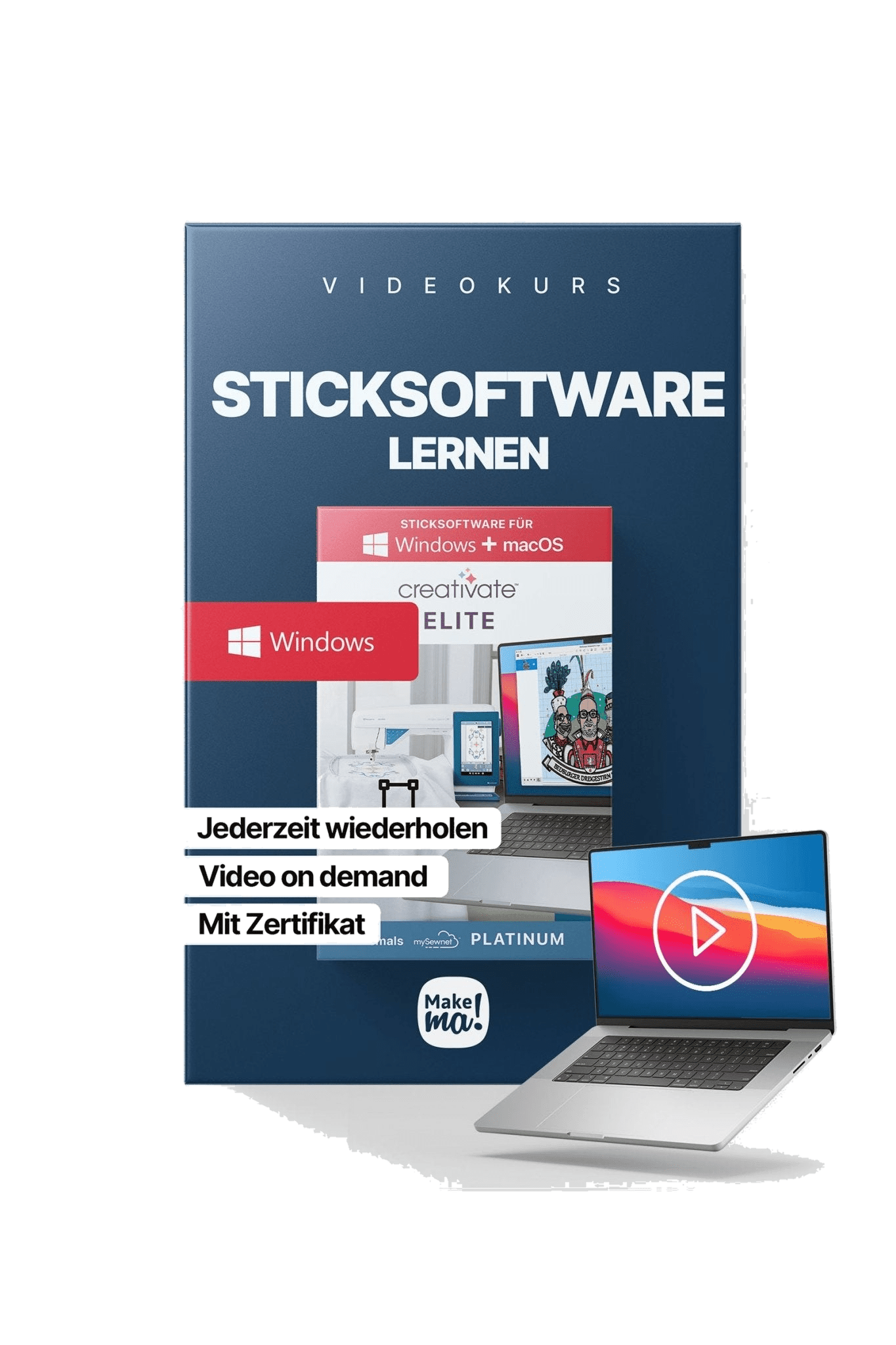 Videokurs zu PREMIER+ 2 ULTRA / mySewnet Platinum / creativate Elite (WINDOWS PC) in Produktansicht