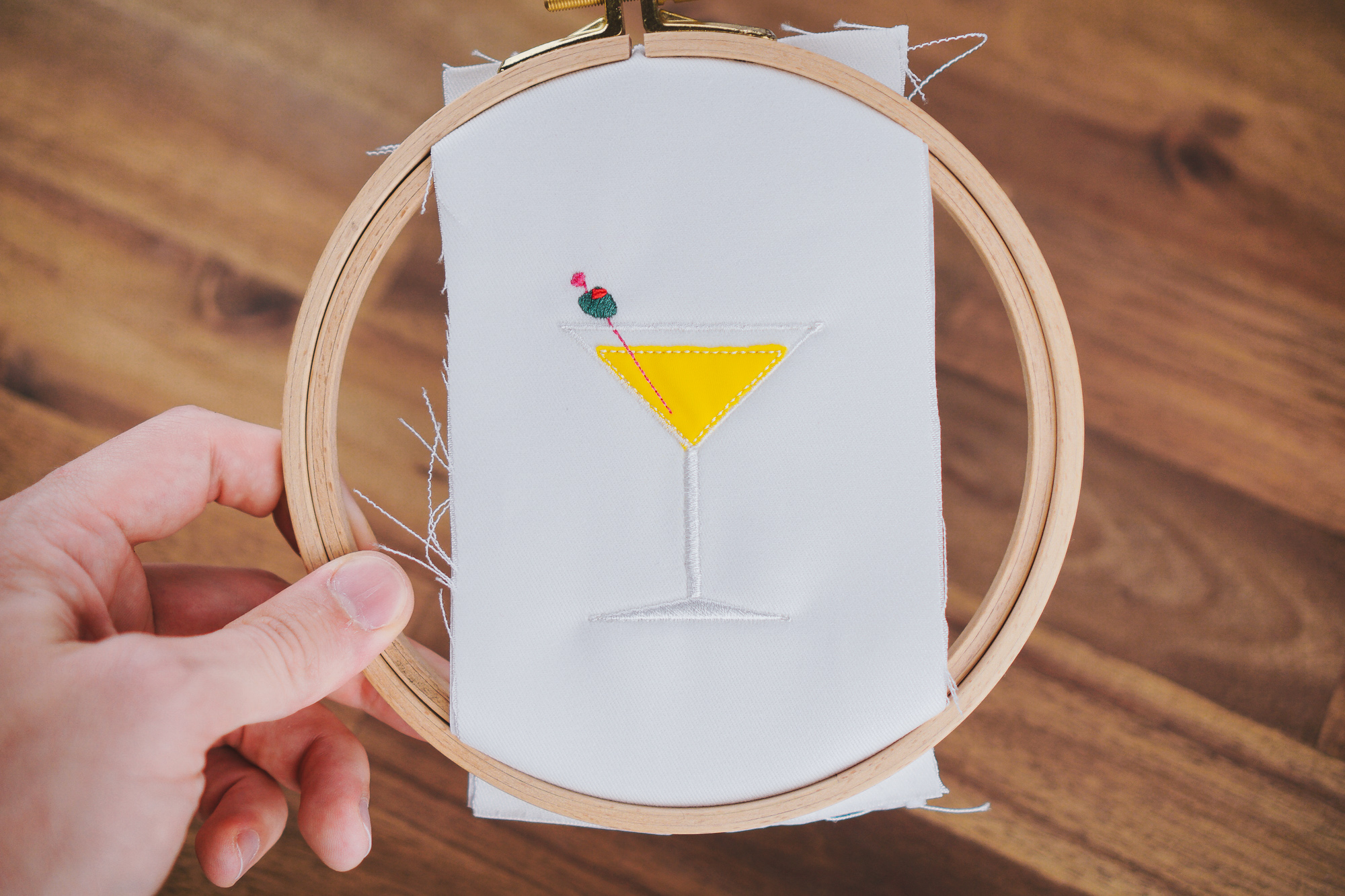 martini embroidery design