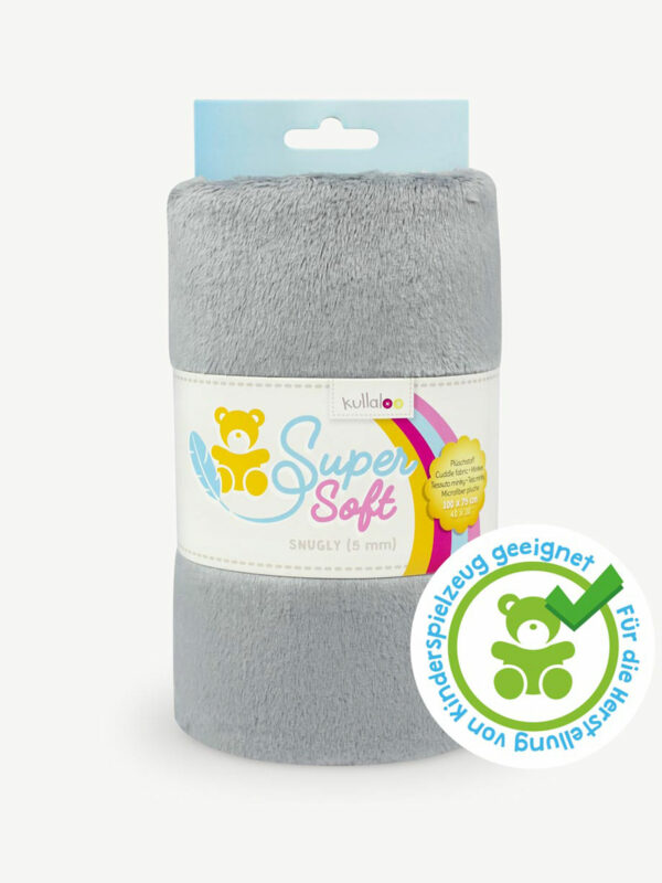 kullaloo Stoff Super Soft »SNUGLY« 5 mm in grau zum Nähen von Kuscheltieren und besonders weichen Applikationen / In the Hoop.