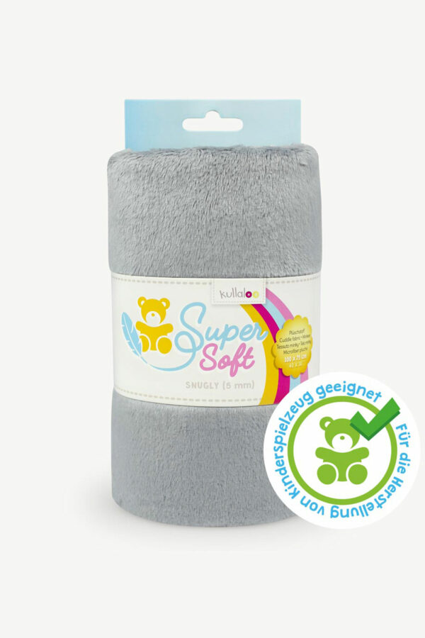 kullaloo Stoff Super Soft »SNUGLY« 5 mm in grau zum Nähen von Kuscheltieren und besonders weichen Applikationen / In the Hoop.