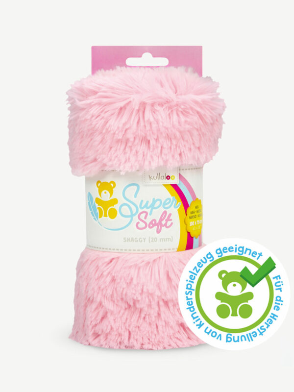 kullaloo Stoff Super Soft »SHAGGY« 20 mm in rosa / pink zum Nähen von Kuscheltieren und besonders weichen Applikationen / In the Hoop.