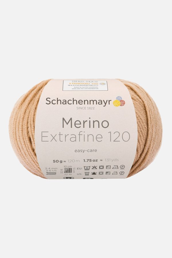 Handstrickgarn »Merino Extrafine 120« von Schachenmayr in Farbe hellbraun (00105)