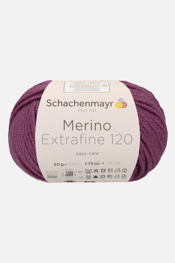 Handstrickgarn »Merino Extrafine 120« von Schachenmayr in Farbe violett (00143)