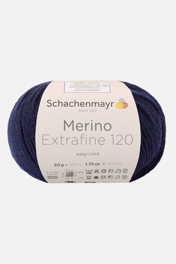 Handstrickgarn »Merino Extrafine 120« von Schachenmayr in Farbe dunkelblau (00150)